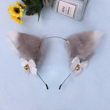 Load image into Gallery viewer, 15 Colors Beautiful Masquerade Halloween Cat Ears Cosplay Cat Ear Party Costume Bow Tie Bell Headwear Headband Gorgeous Hair Accessories For Women

