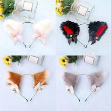 Load image into Gallery viewer, 15 Colors Beautiful Masquerade Halloween Cat Ears Cosplay Cat Ear Party Costume Bow Tie Bell Headwear Headband Gorgeous Hair Accessories For Women
