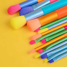 Load image into Gallery viewer, 15-Pieces: Rainbow Color High Quality Makeup Brush Set
