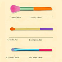 Load image into Gallery viewer, 15-Pieces: Rainbow Color High Quality Makeup Brush Set
