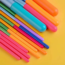 Load image into Gallery viewer, 15-Pieces: Rainbow Color High Quality Makeup Brush Set
