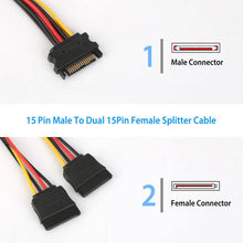 Load image into Gallery viewer, 15 Pin Y Splitter Cable Adapter
