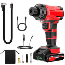 Load image into Gallery viewer, 150 PSI 12V Portable Cordless Tire Pump 6000mAh Rechargeable with LED Light
