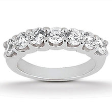 Load image into Gallery viewer, 14k White Gold Diamond Scalloped Shared U Prong Setting Wedding Ring Band
