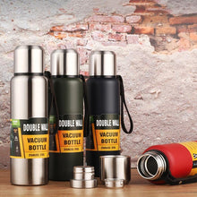 Load image into Gallery viewer, 1500ml Water Bottle Stainless Steel Cold Hydroflask Thermos Large Capacity Thermal Mug Cup Sport Cycling Vacuum Flask Insulated  Vacuum Insulated Thermos Water Bottle with Wide Mouth Cup BPA-Free Stainless Steel Water Bottles
