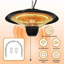 Load image into Gallery viewer, 1500W Outdoor Hanging Patio Ultra-Quiet Electric Heating Lamp
