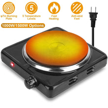 Load image into Gallery viewer, 1500W Portable Heating Hot Plate Stove Countertop with Non Slip Rubber
