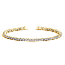 Load image into Gallery viewer, Lab Grown Round Diamond Tennis Bracelet in 14k Yellow Gold (4 cctw F/G  VS2/SI1)
