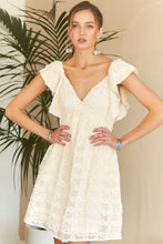 Load image into Gallery viewer, Tie Back V-Neck Ruffle Sleeve Summer Dress For Women – Elegant, Chic &amp; Trendy V-Neck Fluttering Dress with Ruffles &amp; Tie Detail
