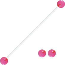 Load image into Gallery viewer, Pregnant Belly Button Ring With Pink UV Ends
