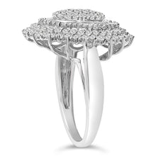 Load image into Gallery viewer, Sterling Silver 2.0 Cttw Diamond Oval Halo Cocktail Ring
