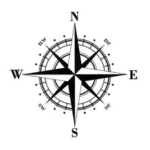 Load image into Gallery viewer, 15cm*15cm Art Design Vinyl Compass Sticker Vinyl Decal Sticker Compass Stickers Decal for Car Hood Auto Body Side Door Compass Graphics Car Stickers Waterproof Vinyl Stripe Decal Sticker Car Stickers Decals Black/Silver
