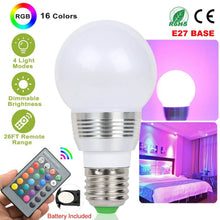 Load image into Gallery viewer, 16 Colors Change LED Bulbs E27 3W RGD Dimmable Mood Lighting Lamp
