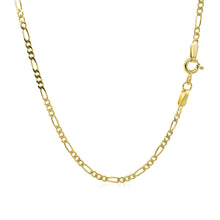 Load image into Gallery viewer, 14k Yellow Gold Solid Figaro Chain 1.9mm
