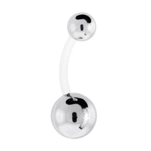 Load image into Gallery viewer, Stainless Steel Ball Bioplast Belly Ring
