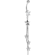 Load image into Gallery viewer, Crystalline Gem Cosmic Star Dangle Belly Ring
