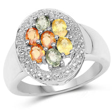 Load image into Gallery viewer, 1.54 Carat Genuine Multi Sapphire .925 Sterling Silver Ring

