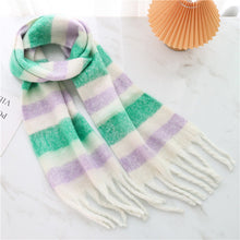 Load image into Gallery viewer, New Luxury Winter Soft Head Wraps Plaid Scarf Shawls Cashmere  Warm Cashmere Scarves Rainbow For Women
