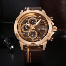 Load image into Gallery viewer, Men's  Sports Waterproof Watch With Chronometers And Leather Belt Multifunction Wristwatch Unique Design Perfect Gift
