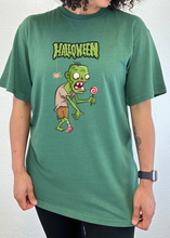 Load image into Gallery viewer, Halloween Green Monster Unisex Bamboo Viscose/Organic Cotton Short Sleeve Graphic T-Shirt
