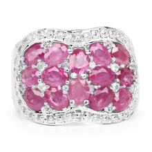 Load image into Gallery viewer, 3.04 Carat Genuine Ruby &amp; White Topaz .925 Sterling Silver Ring
