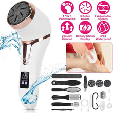 Load image into Gallery viewer, 17-Pieces Set: Electric Foot Callus Remover with Vacuum Foot Grinder Rechargeable
