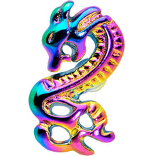 Load image into Gallery viewer, Rainbow Titanium Anodized 3-D Dragon  Barbell Tongue Ring
