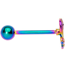Load image into Gallery viewer, Rainbow Titanium Anodized 3-D Dragon  Barbell Tongue Ring
