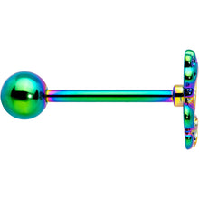 Load image into Gallery viewer, Rainbow Titanium Anodized 3-D Dragon  Barbell Tongue Ring
