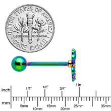 Load image into Gallery viewer, Rainbow Titanium Anodized 3-D Dragon  Barbell Tongue Ring
