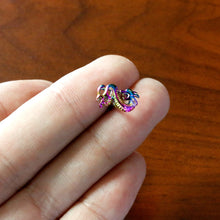 Load image into Gallery viewer, Rainbow Titanium Anodized 3-D Dragon  Barbell Tongue Ring

