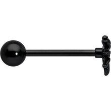 Load image into Gallery viewer, Black Titanium Anodized 3-D Spider Barbell Tongue Ring
