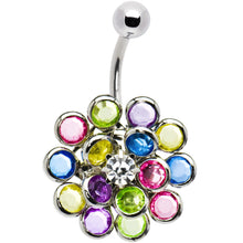 Load image into Gallery viewer, Crystalline Gem Multi Burst Flower Belly Ring
