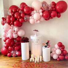 Load image into Gallery viewer, 177Pcs Matte Pastel Pink Ruby Red Balloon Garland Kit Set For Valentine Wedding Balloons Home Party Decors Bridal Showers Red Ballons for Girls Birthday Party
