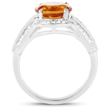 Load image into Gallery viewer, 2.81 Carat Genuine Citrine and White Topaz .925 Sterling Silver Ring
