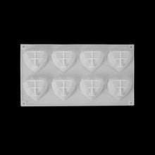 Load image into Gallery viewer, 1/8 Cavity 3D Diamond Love Heart Shape Mold Silicone Chocolate Cookie Muffin Baking Tool Sponge Mousse Dessert Cake Decorating Diamond Heart Love Shape Silicone Mousse Cake Dessert Chocolate Molds Tray White Red
