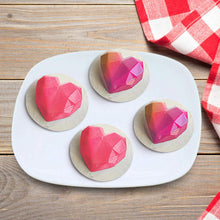 Load image into Gallery viewer, 1/8 Cavity 3D Diamond Love Heart Shape Mold Silicone Chocolate Cookie Muffin Baking Tool Sponge Mousse Dessert Cake Decorating Diamond Heart Love Shape Silicone Mousse Cake Dessert Chocolate Molds Tray White Red
