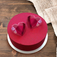 Load image into Gallery viewer, 1/8 Cavity 3D Diamond Love Heart Shape Mold Silicone Chocolate Cookie Muffin Baking Tool Sponge Mousse Dessert Cake Decorating Diamond Heart Love Shape Silicone Mousse Cake Dessert Chocolate Molds Tray White Red
