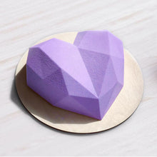 Load image into Gallery viewer, 1/8 Cavity 3D Diamond Love Heart Shape Mold Silicone Chocolate Cookie Muffin Baking Tool Sponge Mousse Dessert Cake Decorating Diamond Heart Love Shape Silicone Mousse Cake Dessert Chocolate Molds Tray White Red
