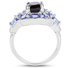Load image into Gallery viewer, 4.20 Carat Genuine Garnet, Tanzanite &amp; White Topaz .925 Sterling Silver Ring
