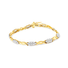 Load image into Gallery viewer, 10K Yellow Gold 1.00 Cttw Round-Cut Diamond Spiral Link 7" Bracelet (H-I Color, I2-I3 Clarity)
