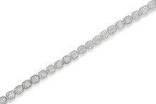 Load image into Gallery viewer, .925 Sterling Silver 1.0 Cttw Diamond Miracle-Set Square Milgrain 7" Link Tennis Bracelet (I-J Color, I3 Clarity)
