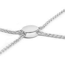 Load image into Gallery viewer, .925 Sterling Silver Diamond Accent Ribbon and Circle Bolo Adjustable Bracelet
