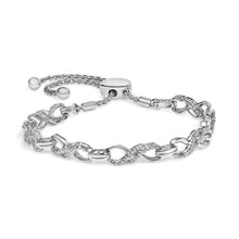 Load image into Gallery viewer, .925 Sterling Silver 1/2 Cttw Diamond Infinity Link Bolo Bracelet
