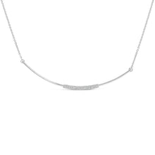 Load image into Gallery viewer, .925 Sterling Silver 1/5 Cttw Diamond Curved Bar Diamond Necklace
