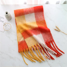 Load image into Gallery viewer, New Luxury Winter Soft Head Wraps Plaid Scarf Shawls Cashmere  Warm Cashmere Scarves Rainbow For Women
