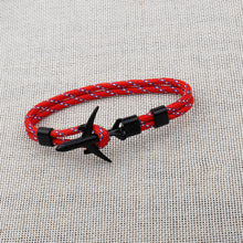 Load image into Gallery viewer, Modern Fashion Airplane Anchor Bracelets Men Charm Rope Chain Paracord Bracelet Women Male Air Force Style Wrap Metal Sport Hook Gift
