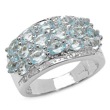 Load image into Gallery viewer, 3.24 Carat Genuine Blue Topaz &amp; White Topaz .925 Sterling Silver Ring
