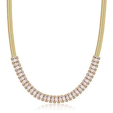 Load image into Gallery viewer, 18K Gold Crystal Herringbone Necklace
