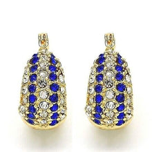 Load image into Gallery viewer, 18k Gold Filled High Polish Finish 5 Line Sapphire Crystal Earring
